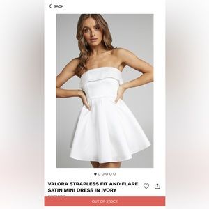 Showpo “Valora Strapless Satin Mini Dress” BRAND NEW